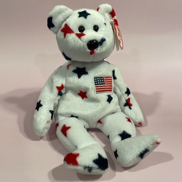 1998 Original Beanie Baby Glory the American Bear 9” tall Excellent Condition - Picture 5 of 10